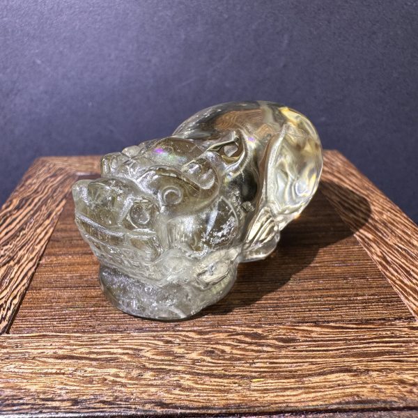 黃水晶藍針彩虹貔貅 EK11