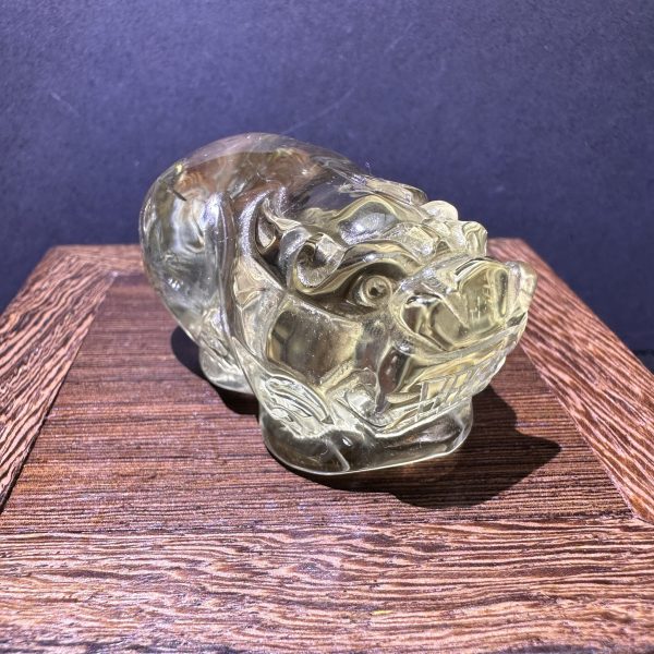 黃水晶藍針彩虹貔貅 EK08